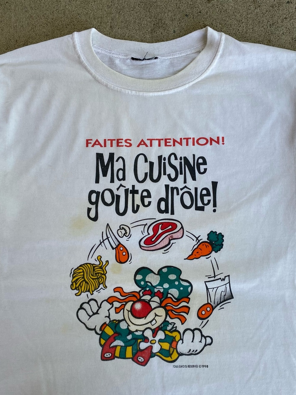 Vintage 90s Food French Comedy Tee Shirt